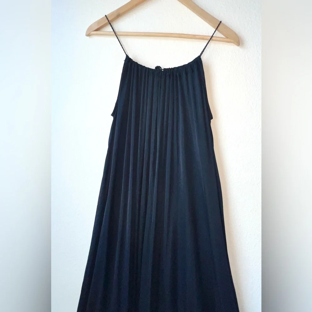 Abercrombie & Fitch Maxi Navy Satin Dress S Navy Spaghetti Strap‎ Sun Dress